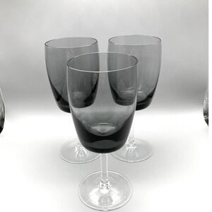 Gorham Midnight Mist Smoke Water Goblets, Set of 3, Vintage Replacement Glasses